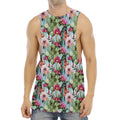 Vintage Cactus And Flower Print Men's Muscle Tank Top