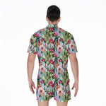 Vintage Cactus And Flower Print Men's Rompers