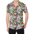 Vintage Cactus And Flower Print Men's Shirt