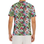 Vintage Cactus And Flower Print Men's Short Sleeve Rash Guard