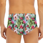 Vintage Cactus And Flower Print Men's Triangle Swim Briefs