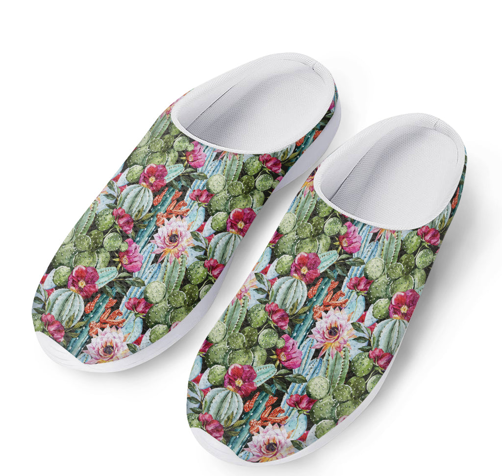 Vintage Cactus And Flower Print Mesh Casual Shoes