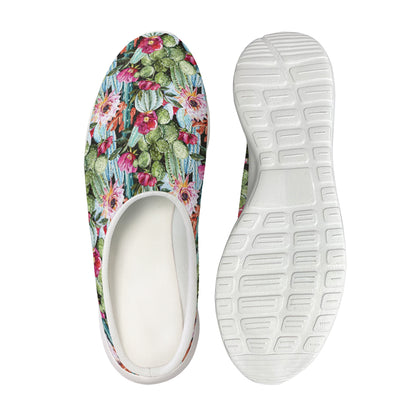 Vintage Cactus And Flower Print Mesh Casual Shoes