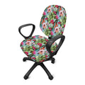 Vintage Cactus And Flower Print Office Chair Cover