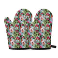 Vintage Cactus And Flower Print Oven Mitts