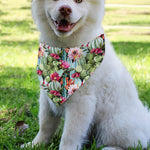 Vintage Cactus And Flower Print Over The Collar Dog Bandana