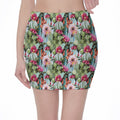 Vintage Cactus And Flower Print Pencil Mini Skirt