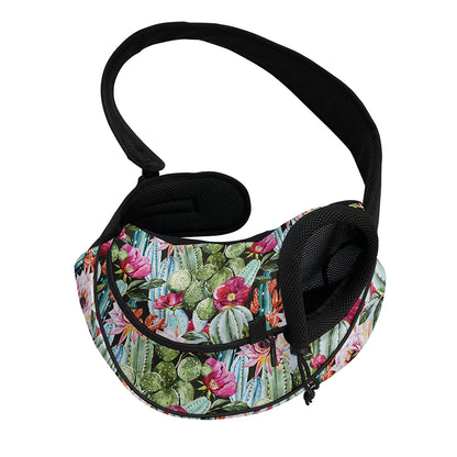 Vintage Cactus And Flower Print Pet Sling Carrier