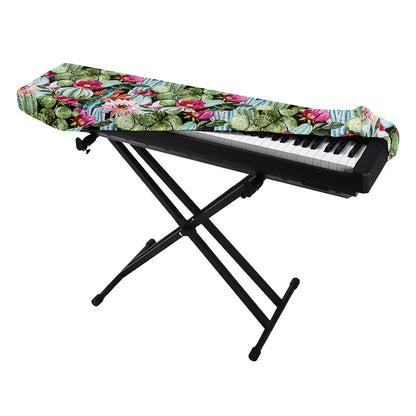 Vintage Cactus And Flower Print Piano Keyboard Cover