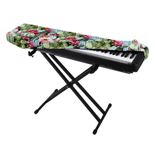 Vintage Cactus And Flower Print Piano Keyboard Cover