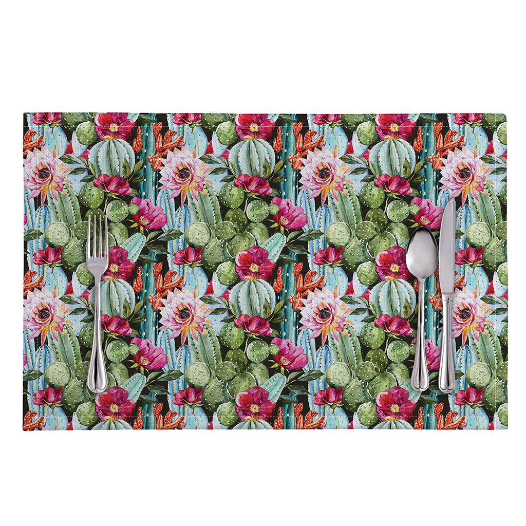 Vintage Cactus And Flower Print Placemat