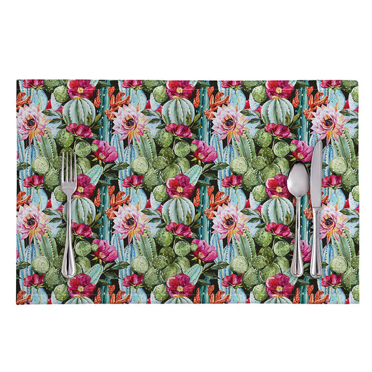 Vintage Cactus And Flower Print Placemat