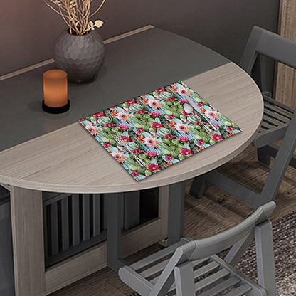 Vintage Cactus And Flower Print Placemat