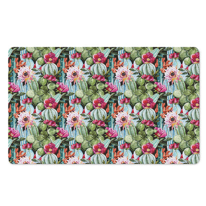 Vintage Cactus And Flower Print Polyester Doormat