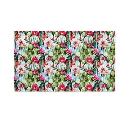 Vintage Cactus And Flower Print Polyester Flag