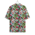 Vintage Cactus And Flower Print Rayon Hawaiian Shirt