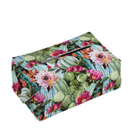 Vintage Cactus And Flower Print Rectangle Tissue Box Cover