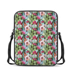 Vintage Cactus And Flower Print Rectangular Crossbody Bag