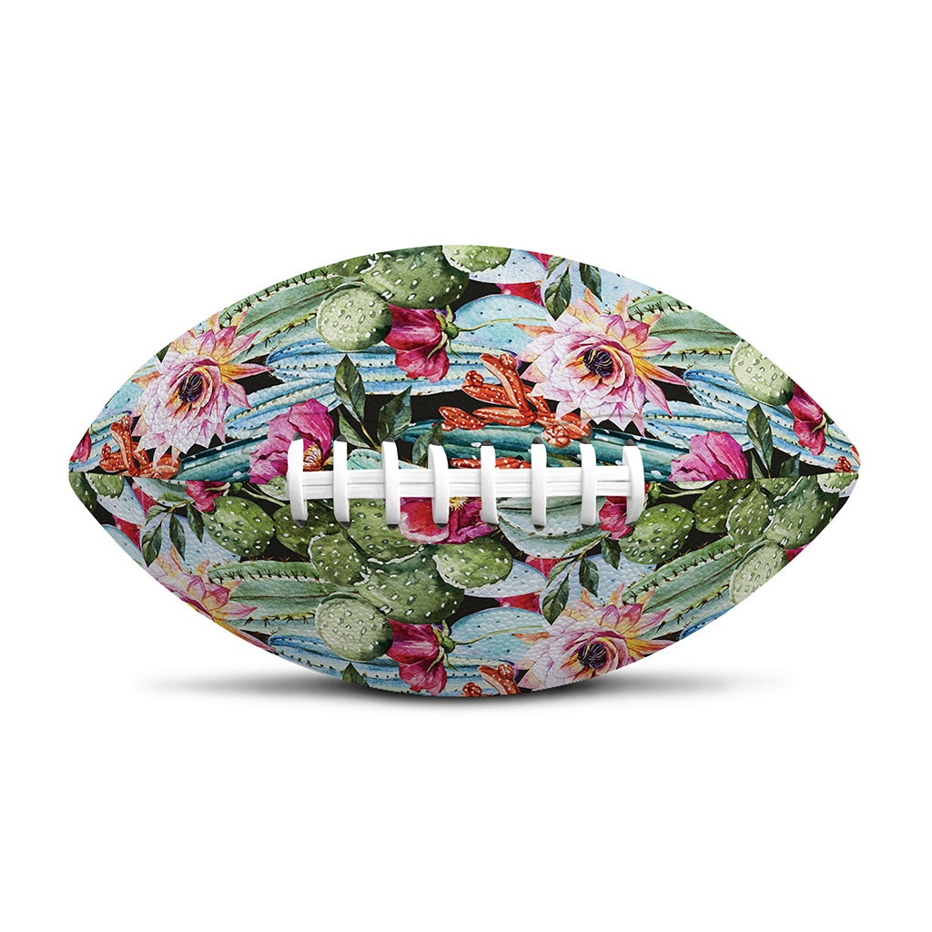 Vintage Cactus And Flower Print Rugby Ball