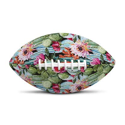 Vintage Cactus And Flower Print Rugby Ball