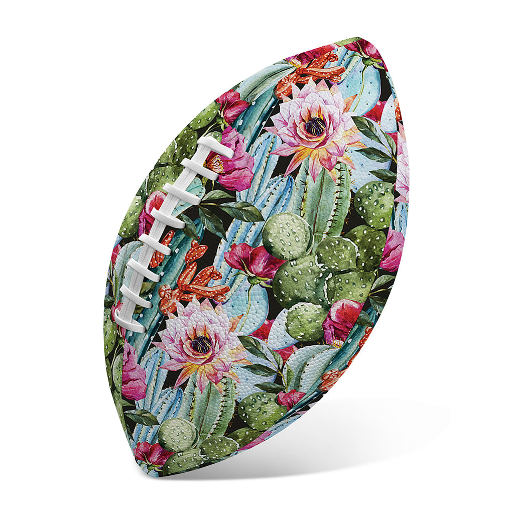 Vintage Cactus And Flower Print Rugby Ball