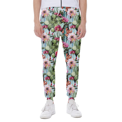 Vintage Cactus And Flower Print Scuba Joggers