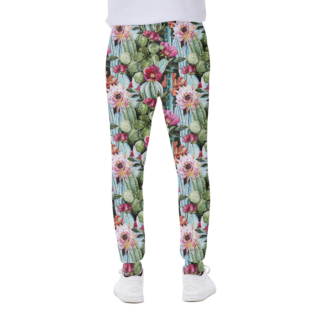 Vintage Cactus And Flower Print Scuba Joggers