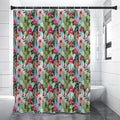 Vintage Cactus And Flower Print Shower Curtain