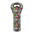Vintage Cactus And Flower Print Single Neoprene Wine Tote
