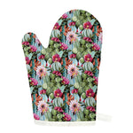 Vintage Cactus And Flower Print Single Oven Mitt