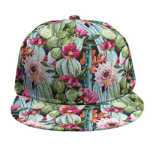 Vintage Cactus And Flower Print Snapback Cap
