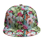 Vintage Cactus And Flower Print Snapback Cap
