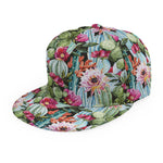Vintage Cactus And Flower Print Snapback Cap