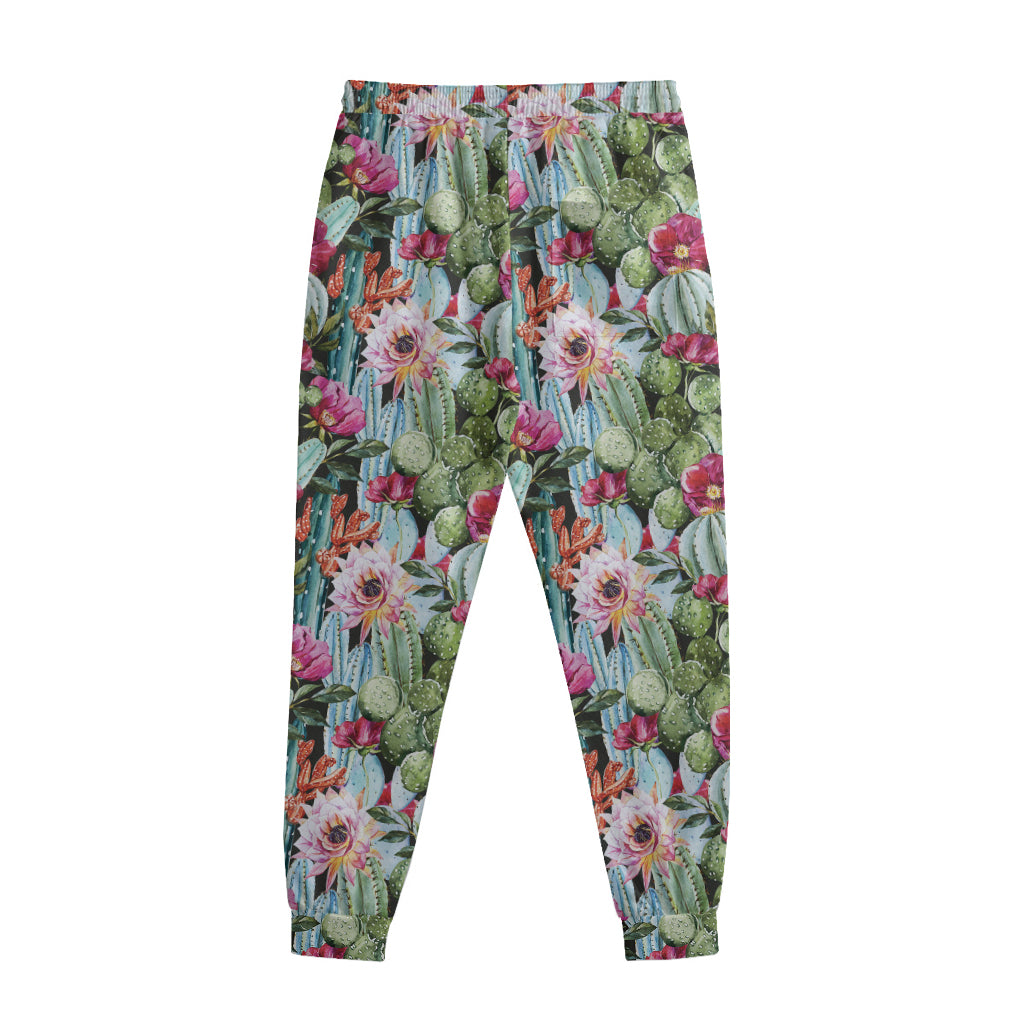 Vintage Cactus And Flower Print Sweatpants