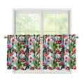 Vintage Cactus And Flower Print Tier Curtains