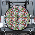 Vintage Cactus And Flower Print Tire Cover With Camera Hole