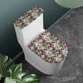 Vintage Cactus And Flower Print Toilet Lid And Tank Cover Set