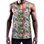 Vintage Cactus And Flower Print Training Tank Top