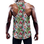Vintage Cactus And Flower Print Training Tank Top