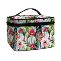 Vintage Cactus And Flower Print Travel Makeup Bag