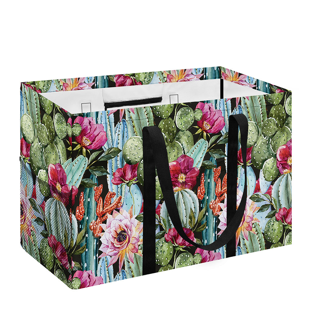 Vintage Cactus And Flower Print Utility Tote Bag