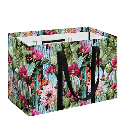 Vintage Cactus And Flower Print Utility Tote Bag