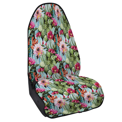Vintage Cactus And Flower Print Waterproof Car Seat Cover