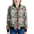 Vintage Cactus And Flower Print Women's Bomber Jacket