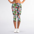 Vintage Cactus And Flower Print Women's Capri Leggings