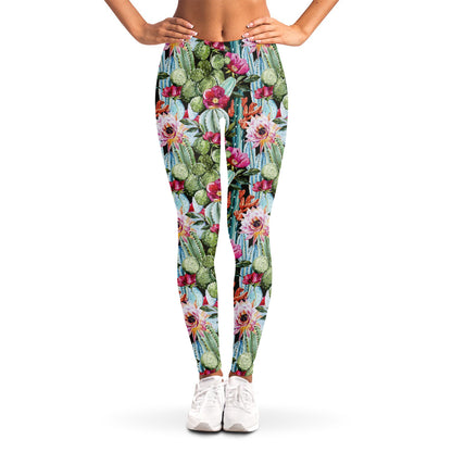 Vintage Cactus And Flower Print Women's Leggings