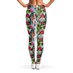 Vintage Cactus And Flower Print Women's Leggings