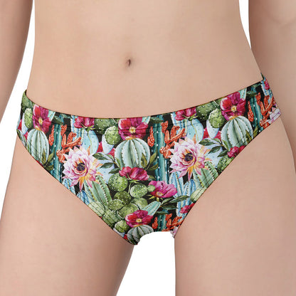 Vintage Cactus And Flower Print Women's Panties