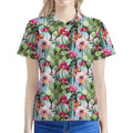 Vintage Cactus And Flower Print Women's Polo Shirt