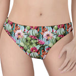 Vintage Cactus And Flower Print Women's Thong